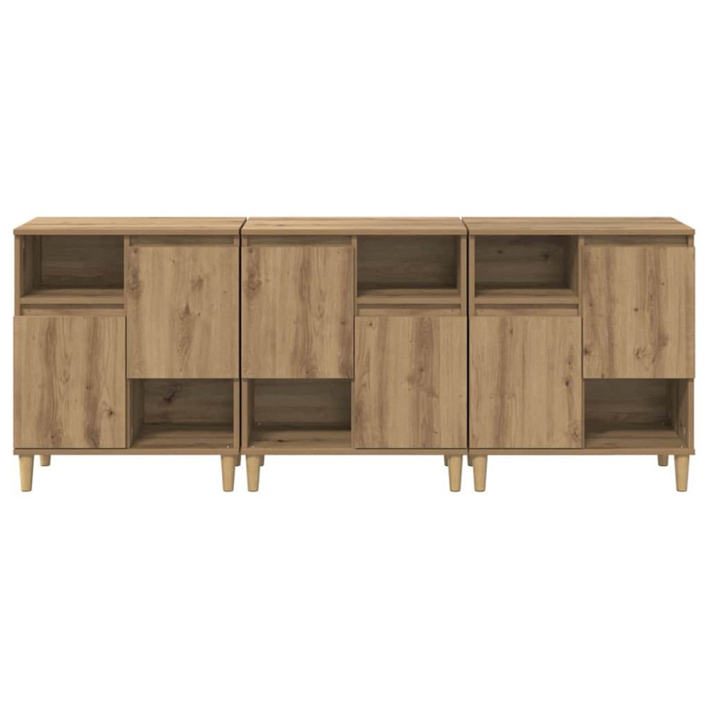 Produktbild för Skåp 3 pcs Artisan Ek 60 x 35 x 70 cm Konstruerat trä