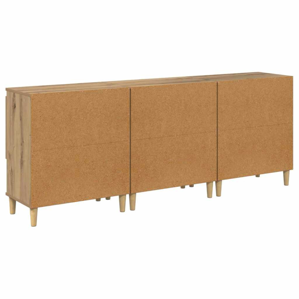 Produktbild för Skåp 3 pcs Artisan Ek 60 x 35 x 70 cm Konstruerat trä