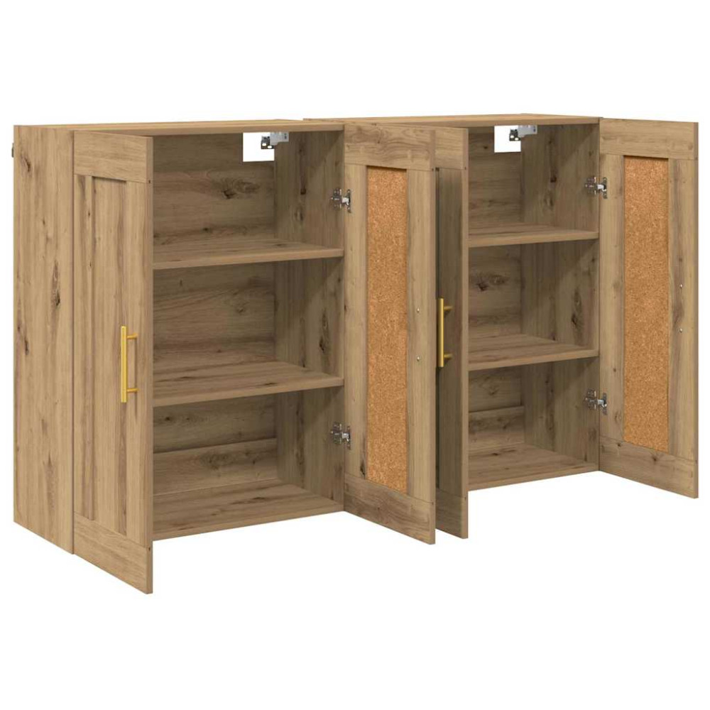 Produktbild för Väggmonterat skåp 2 pcs Artisan Ek 69,5 x 34 x 90 cm