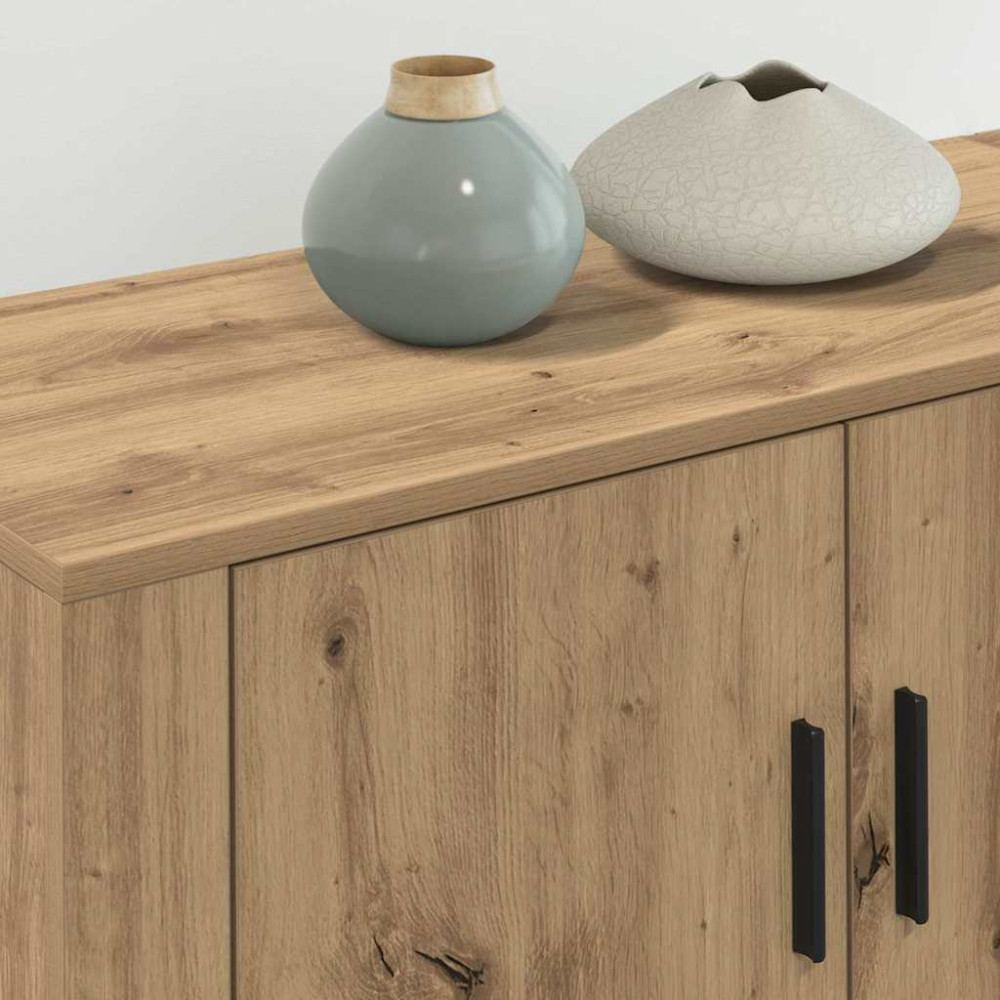 Produktbild för Väggmonterad TV-byrå Set 3 pcs Artisan Ek Konstruerat trä