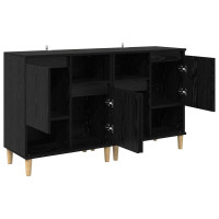 Produktbild för Skåp 2 pcs Svart Ek 60 x 35 x 70 cm Konstruerat trä