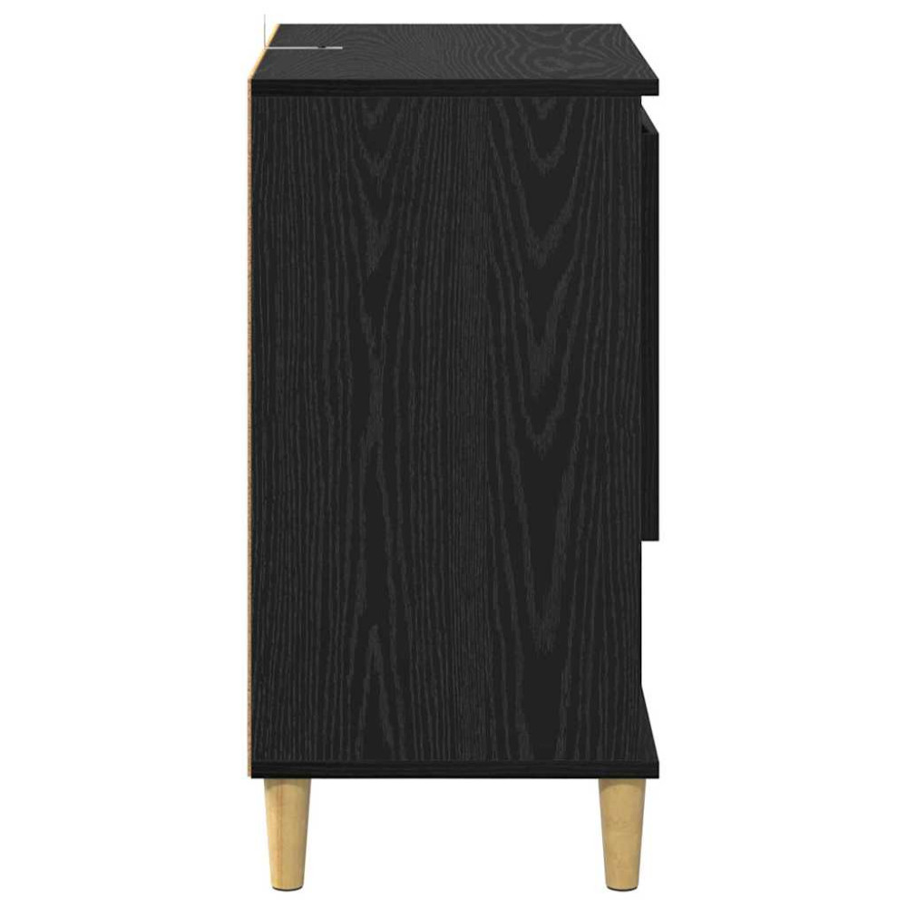 Produktbild för Skåp 2 pcs Svart Ek 60 x 35 x 70 cm Konstruerat trä