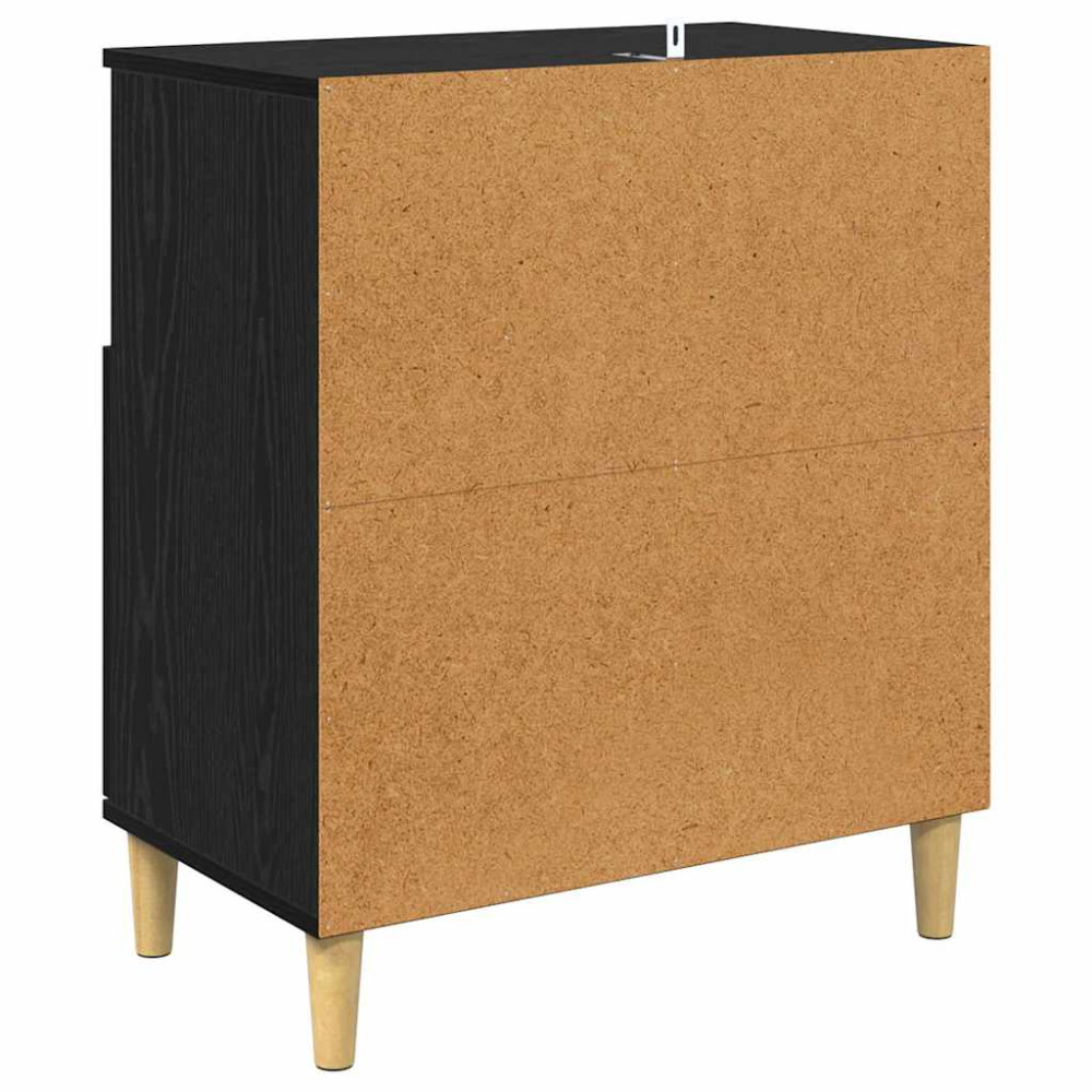 Produktbild för Skåp 2 pcs Svart Ek 60 x 35 x 70 cm Konstruerat trä