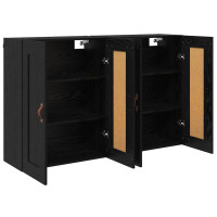 Produktbild för Väggmonterat skåp Väggmonterad 2 pcs Svart Ek 69,5 x 34 x 90 cm