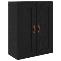 Produktbild för Väggmonterat skåp Väggmonterad 2 pcs Svart Ek 69,5 x 34 x 90 cm