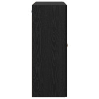 Produktbild för Väggmonterat skåp Väggmonterad 2 pcs Svart Ek 69,5 x 34 x 90 cm