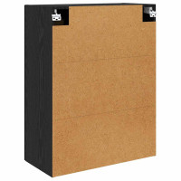Produktbild för Väggmonterat skåp Väggmonterad 2 pcs Svart Ek 69,5 x 34 x 90 cm