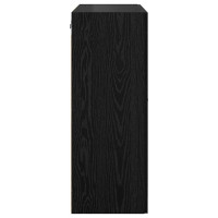 Produktbild för Väggmonterat skåp Väggmonterad 2 pcs Svart Ek 69,5 x 34 x 90 cm