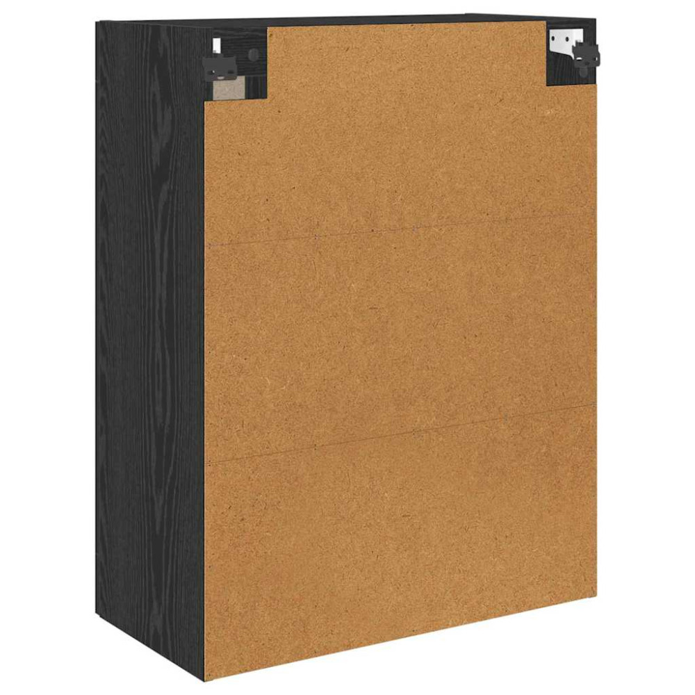 Produktbild för Väggmonterat skåp Väggmonterad 2 pcs Svart Ek 69,5 x 34 x 90 cm