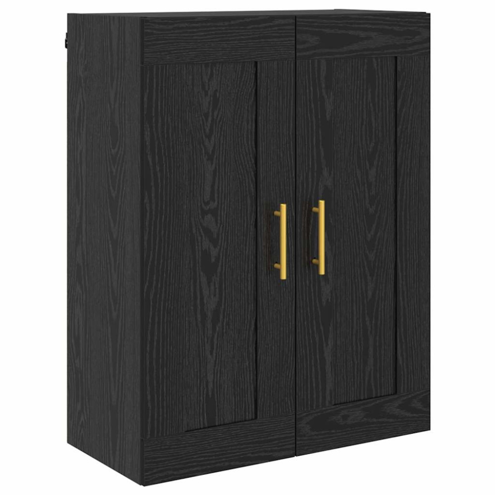 Produktbild för Väggmonterat skåp Väggmonterad 2 pcs Svart Ek 69,5 x 34 x 90 cm