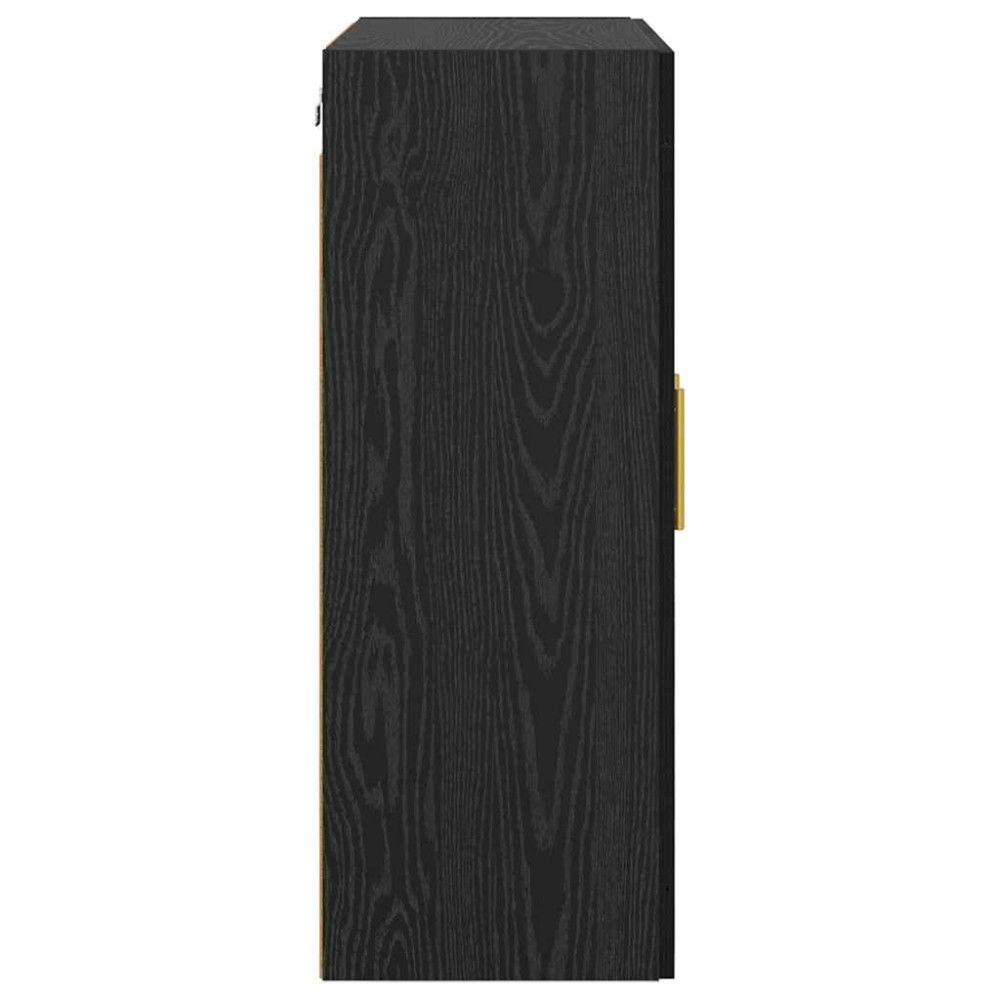 Produktbild för Väggmonterat skåp Väggmonterad 2 pcs Svart Ek 69,5 x 34 x 90 cm