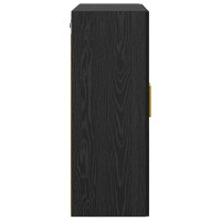Produktbild för Väggmonterat skåp Väggmonterad 2 pcs Svart Ek 69,5 x 34 x 90 cm