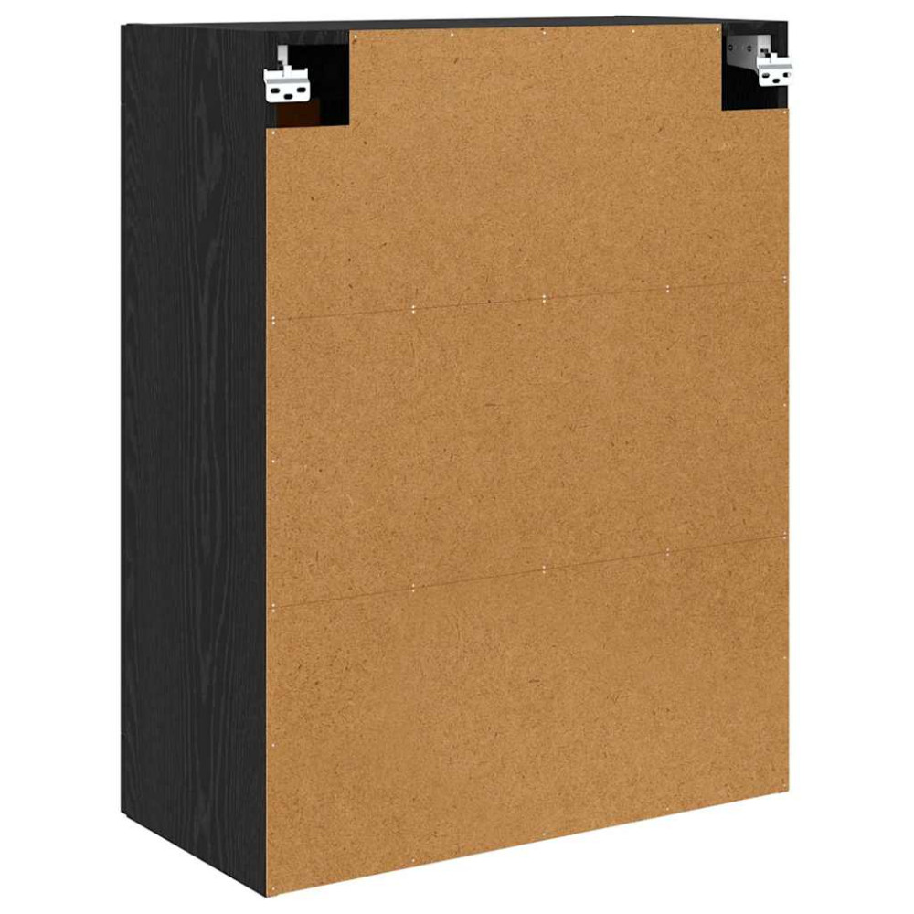 Produktbild för Väggmonterat skåp Väggmonterad 2 pcs Svart Ek 69,5 x 34 x 90 cm