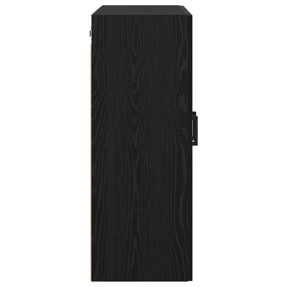 Produktbild för Väggmonterat skåp Väggmonterad 2 pcs Svart Ek 69,5 x 34 x 90 cm