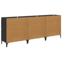 Produktbild för Skåp 3 pcs Svart Ek 60 x 35 x 70 cm Konstruerat trä