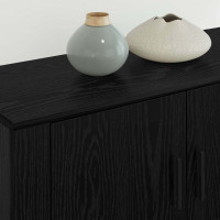 Produktbild för Väggmonterad TV-byrå Set 3 pcs Svart Ek 80 x 34,5 x 40 cm