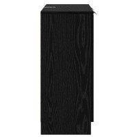 Produktbild för Skåp med låda 2 pcs Svart Ek 60 x 30 x 70 cm Konstruerat trä