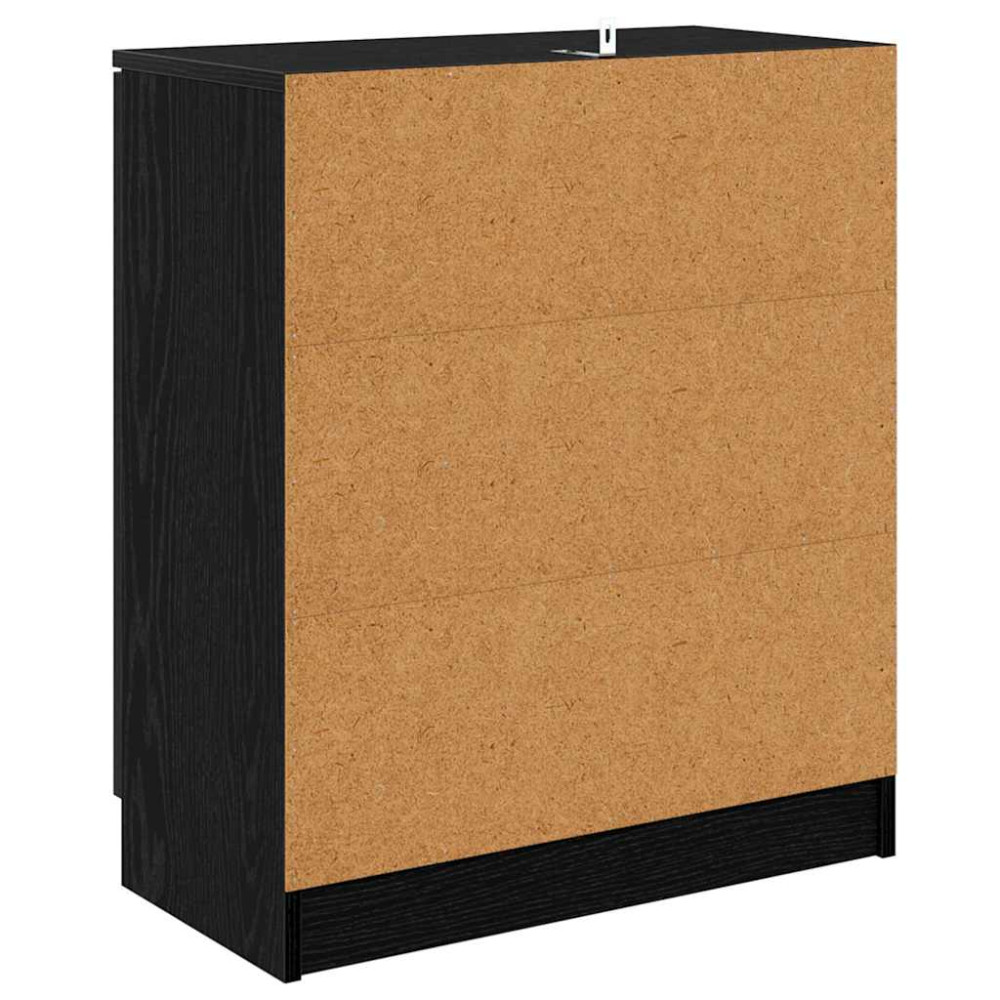 Produktbild för Skåp med låda 2 pcs Svart Ek 60 x 30 x 70 cm Konstruerat trä