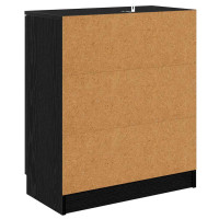 Produktbild för Skåp med låda 2 pcs Svart Ek 60 x 30 x 70 cm Konstruerat trä