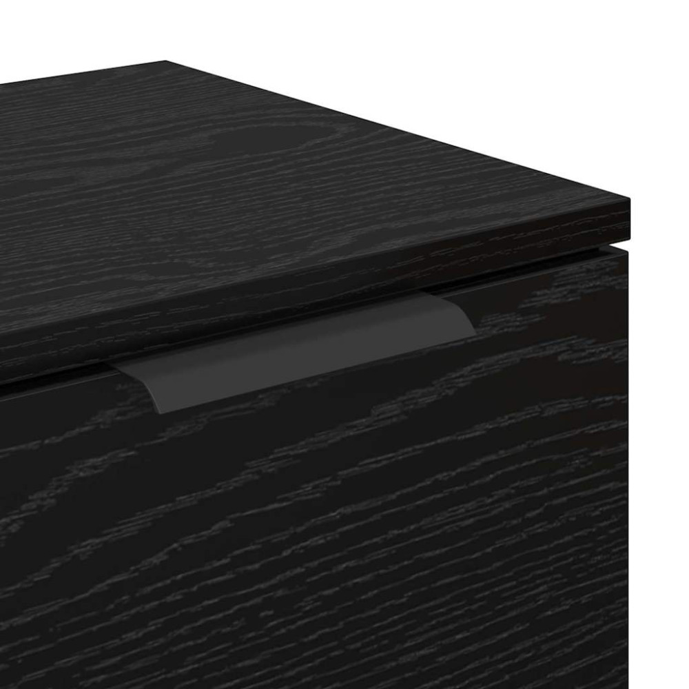 Produktbild för Skåp med låda 2 pcs Svart Ek 60 x 30 x 70 cm Konstruerat trä