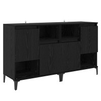 Produktbild för Skåp 2 pcs Svart Ek 60 x 35 x 70 cm Konstruerat trä
