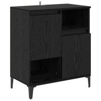 Produktbild för Skåp 2 pcs Svart Ek 60 x 35 x 70 cm Konstruerat trä