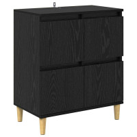 Produktbild för Skåp 2 pcs Svart Ek 60 x 35 x 70 cm Konstruerat trä