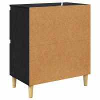 Produktbild för Skåp 2 pcs Svart Ek 60 x 35 x 70 cm Konstruerat trä