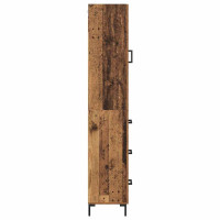 Produktbild för Skåp med låda Gammalt trä 34,5 x 34 x 180 cm Konstruerat trä