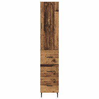 Produktbild för Skåp med låda Gammalt trä 34,5 x 34 x 180 cm Konstruerat trä