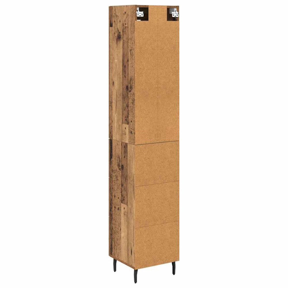 Produktbild för Skåp med låda Gammalt trä 34,5 x 34 x 180 cm Konstruerat trä