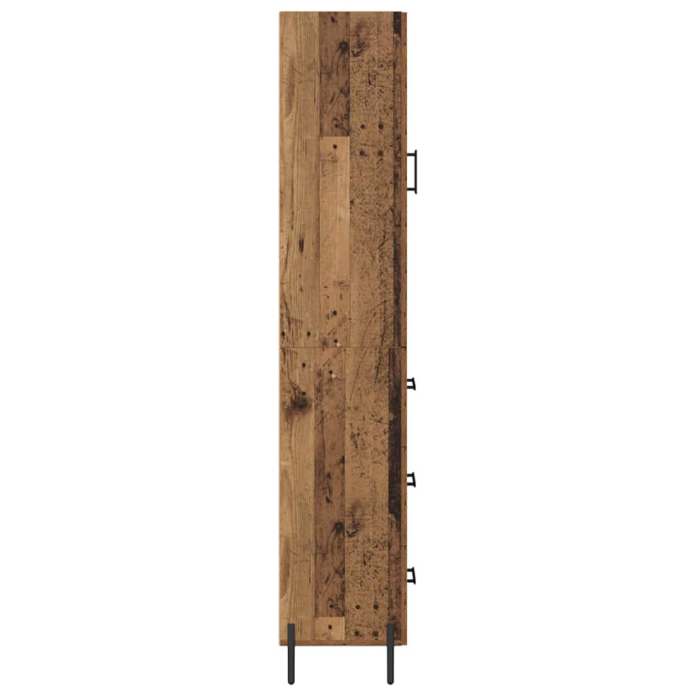 Produktbild för Skåp med låda Gammalt trä 34,5 x 34 x 180 cm Konstruerat trä