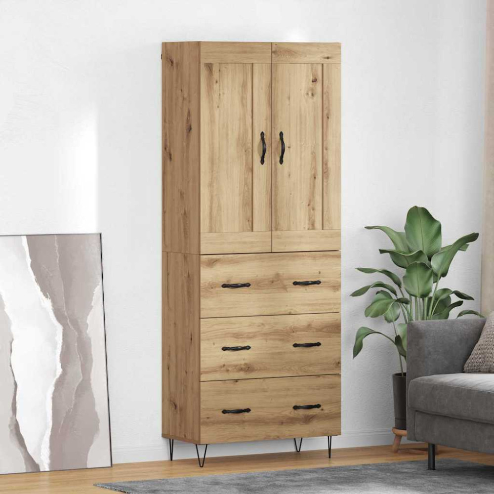 Produktbild för Skåp med låda Artisan Ek 69,5 x 34 x 180 cm Konstruerat trä