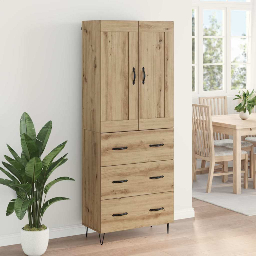 Produktbild för Skåp med låda Artisan Ek 69,5 x 34 x 180 cm Konstruerat trä