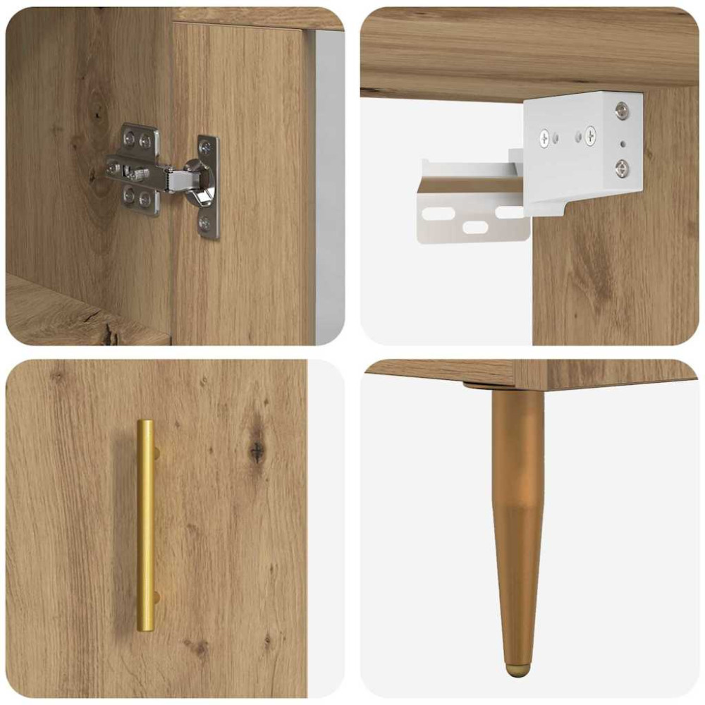 Produktbild för Skåp 2 pcs Artisan Ek Glas