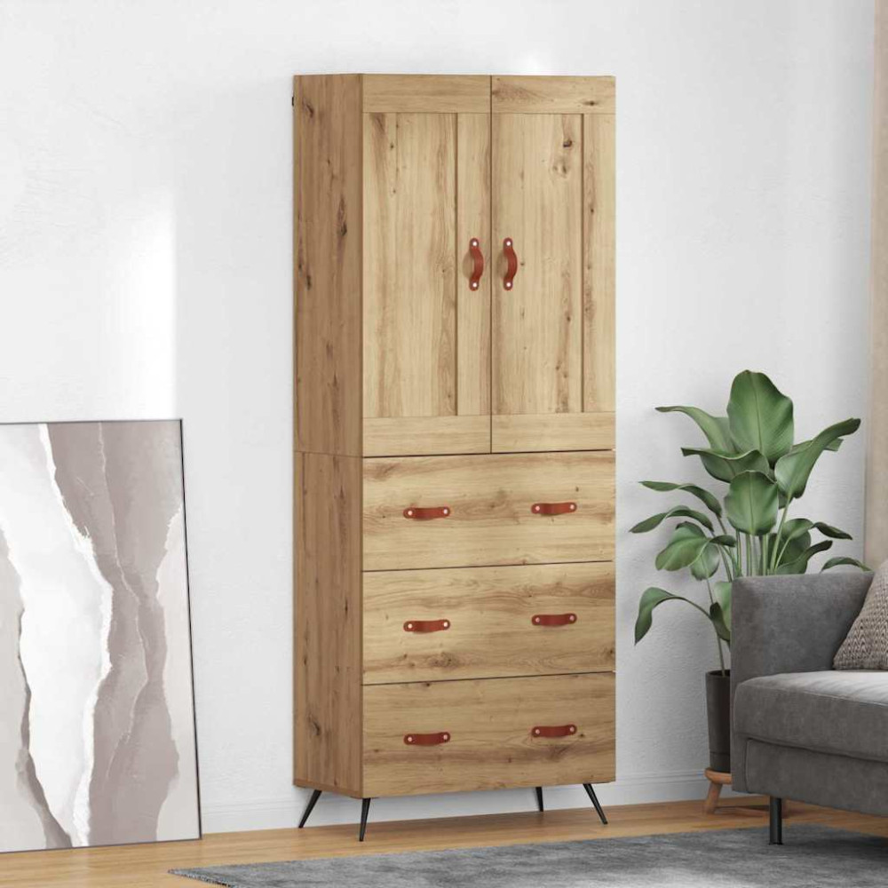 Produktbild för Skåp med låda Artisan Ek 69,5 x 34 x 180 cm Konstruerat trä