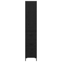 Produktbild för Skåp med låda Svart Ek 34,5 x 34 x 180 cm Konstruerat trä