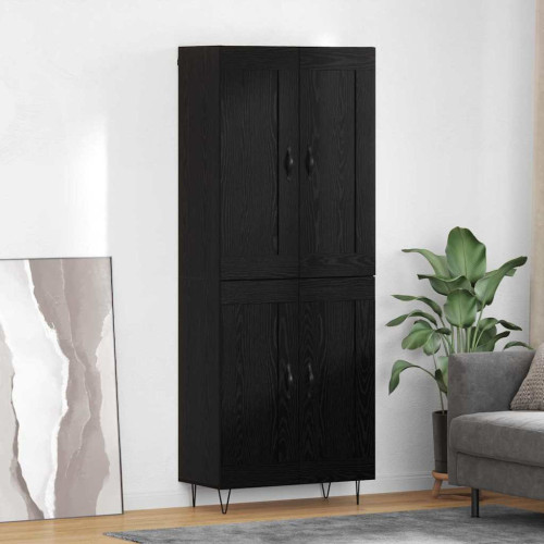 vidaXL Skåp Svart Ek 69,5 x 34 x 180 cm Konstruerat trä
