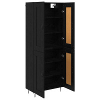 Produktbild för Skåp Svart Ek 69,5 x 34 x 180 cm Konstruerat trä