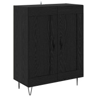 Produktbild för Skåp Svart Ek 69,5 x 34 x 180 cm Konstruerat trä