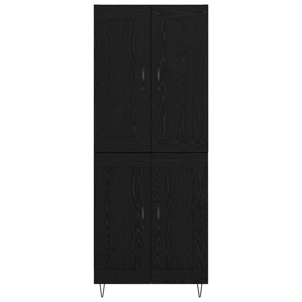 Produktbild för Skåp Svart Ek 69,5 x 34 x 180 cm Konstruerat trä