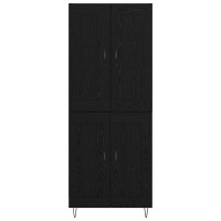 Produktbild för Skåp Svart Ek 69,5 x 34 x 180 cm Konstruerat trä