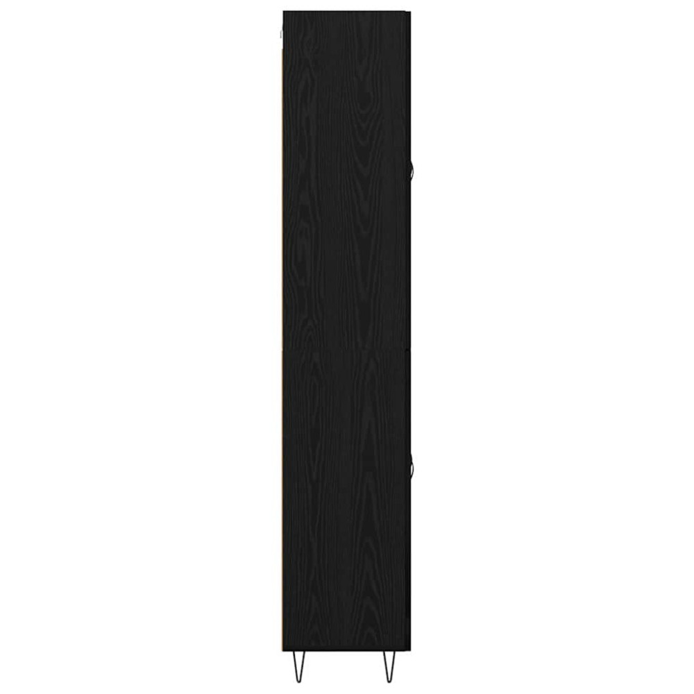 Produktbild för Skåp Svart Ek 69,5 x 34 x 180 cm Konstruerat trä