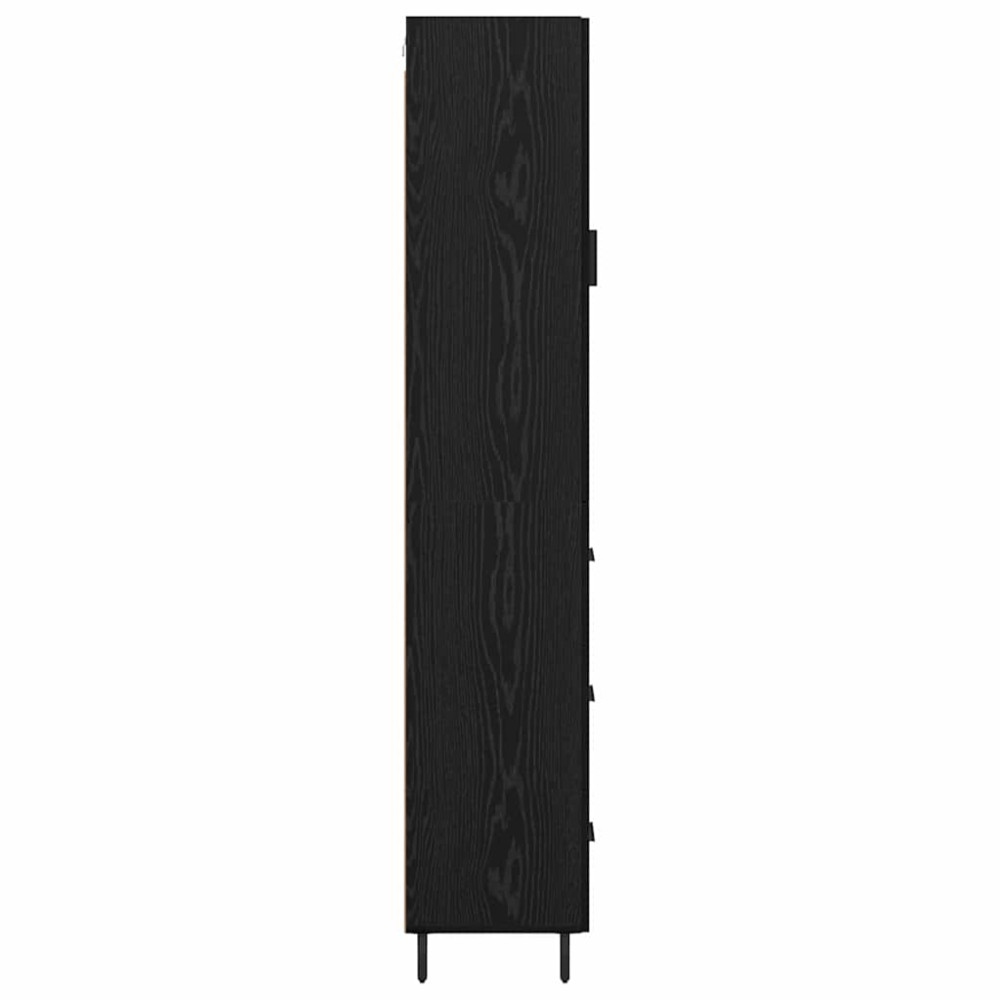 Produktbild för Skåp med låda Svart Ek 34,5 x 34 x 180 cm Konstruerat trä