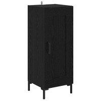 Produktbild för Skåp Svart Ek 34,5 x 34 x 180 cm Konstruerat trä