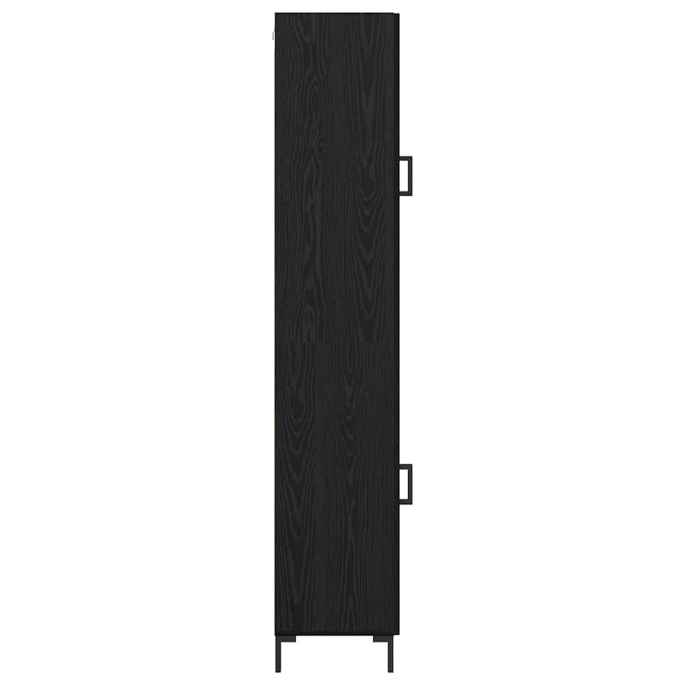 Produktbild för Skåp Svart Ek 34,5 x 34 x 180 cm Konstruerat trä