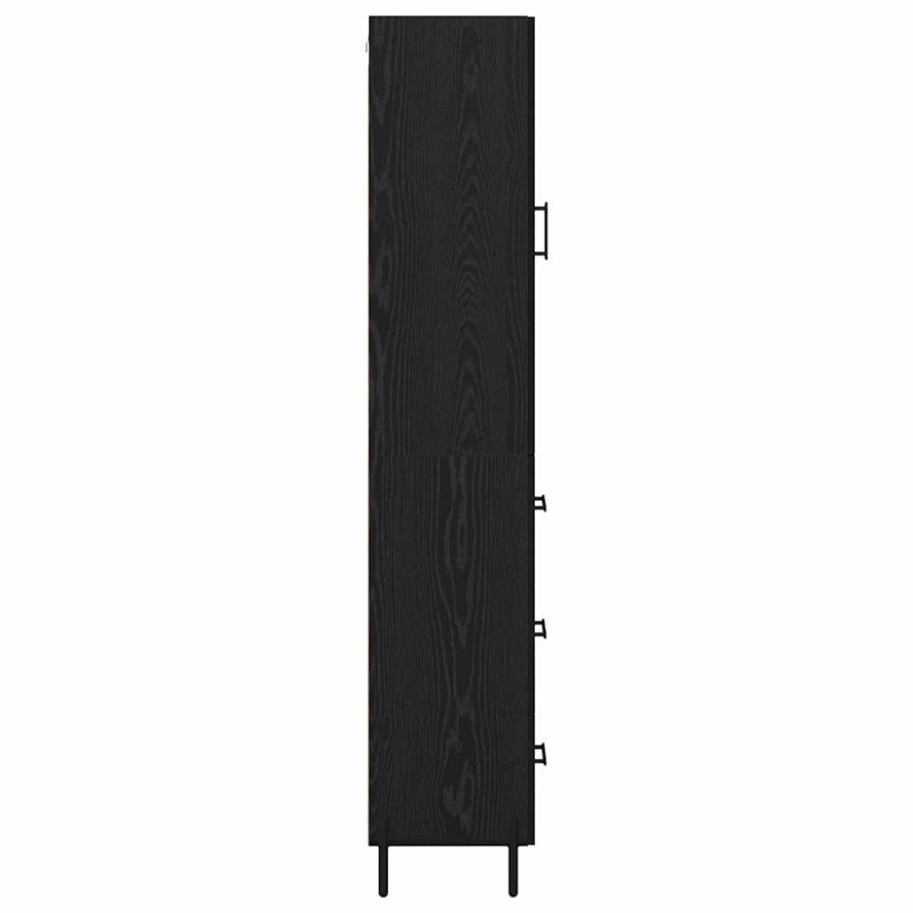 Produktbild för Skåp med låda Svart Ek 34,5 x 34 x 180 cm Konstruerat trä