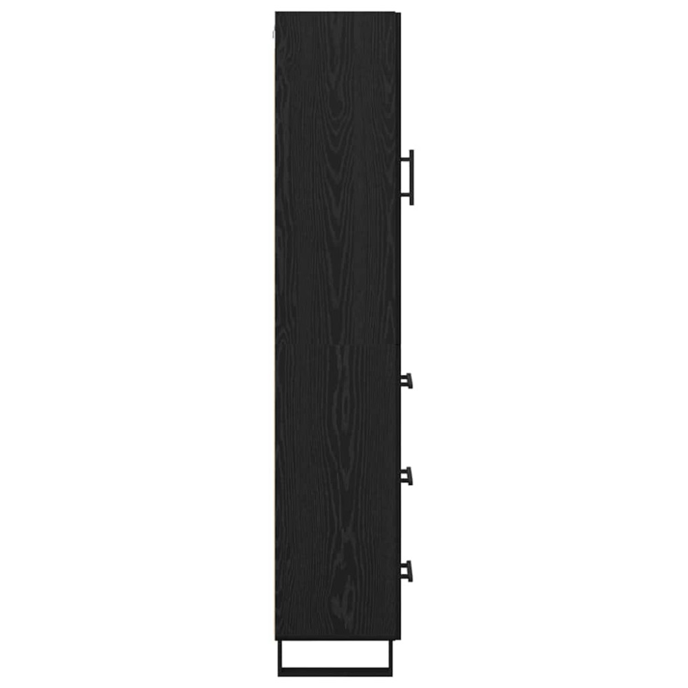 Produktbild för Skåp med låda Svart Ek 34,5 x 34 x 180 cm Konstruerat trä