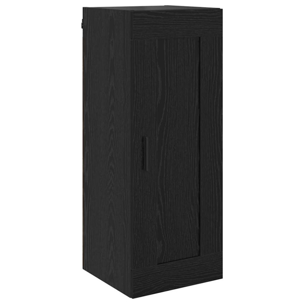 Produktbild för Skåp med låda Svart Ek 34,5 x 34 x 180 cm Konstruerat trä