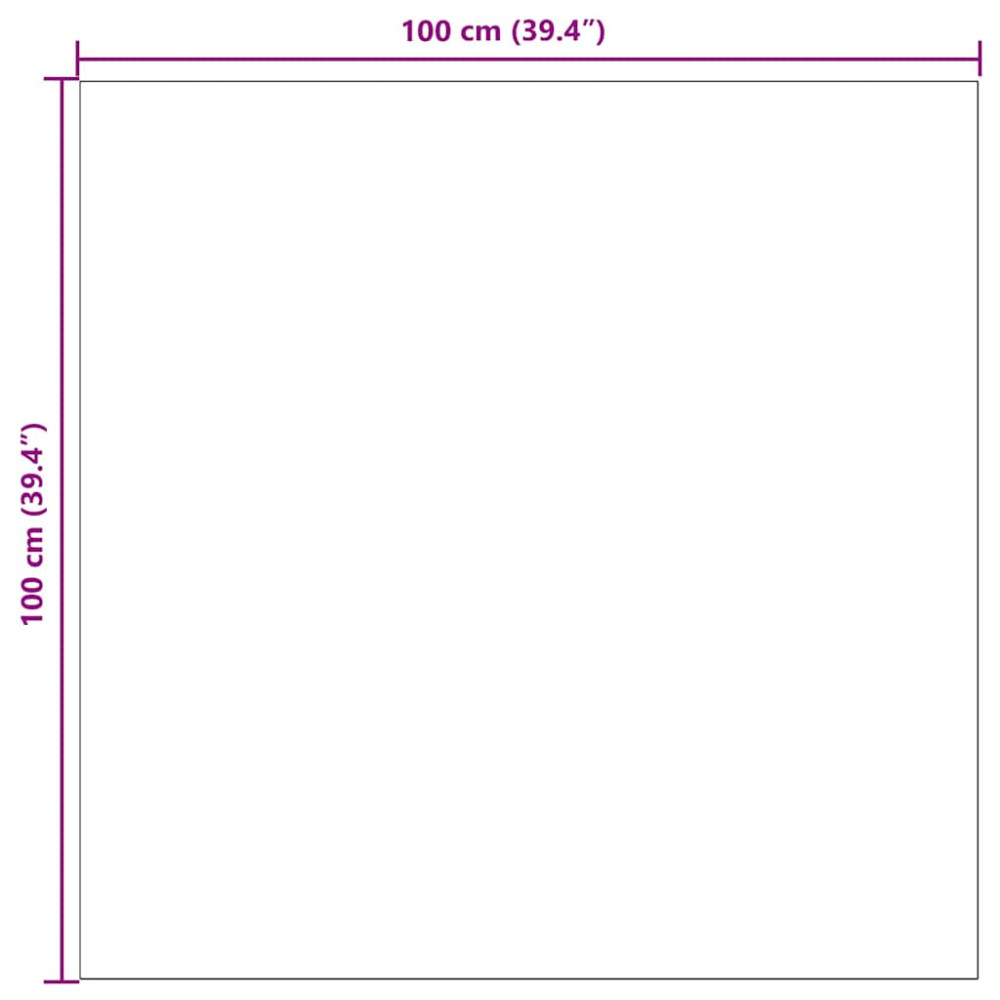 Produktbild för Matta-runner Ljusgrå 100 x 100 cm tyg